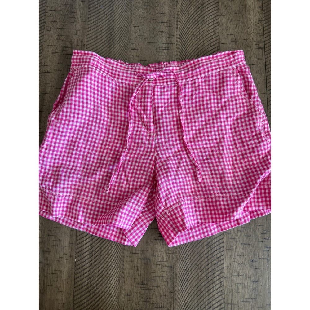 Tommy Bahama 100% Linen Pink Gingham Pull-On Shorts - Size XS/TP